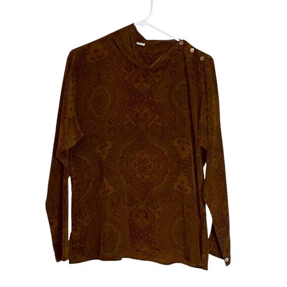 Vintage Calvin Klein 100% Silk Paisley Blouse Size 10 - Picture 10 of 10